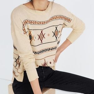 Madewell lightweight sweater geometric embroidery